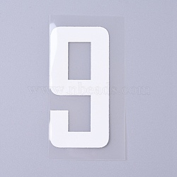 Number Iron On Transfers Applique Hot Heat Vinyl Thermal Transfers Stickers For Clothes Fabric Decoration Badge, Num.9, 80x39x0.3mm(DIY-WH0148-43I)