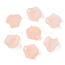 Transparent Acrylic Beads, Frosted, Petal, Light Salmon, 15x14.5x5mm, Hole: 2mm(X-MACR-S373-106-D06-A)