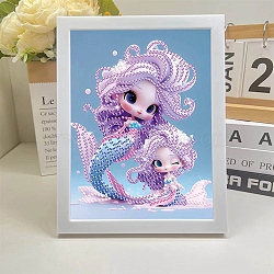 DIY Diamond Painting Hanging Wall Decorations Kits, including Resin Rhinestones, Diamond Sticky Pen, Tray Plate and Glue Clay, Mermaid Theme, Colorful, 3x1.5mm, 7 bags(DIY-B072-03)