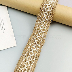 Flat Burlap Lace Ribbons, Braided Ribbon for Gift Wrapping, Wedding Party Decor, BurlyWood, 1-5/8 inch(40mm), about 5.47 Yards(5m)/Roll(HULI-PW0002-062E)