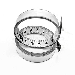 Self-adhesive 304 Stainless Steel Tape Measures, Measure Tool, Right to Left, Stainless Steel Color, 500x1.25x0.025cm, about 5m(16.4 feet)/roll(WOCR-PW0001-328B-05)