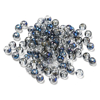 Glass Seed Beads, AB Color, Rondelle, Royal Blue, 4x3mm, Hole: 1.2mm 368pc/bag.