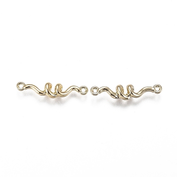 Alloy Jewelry Link, Twisted Bar, Light Gold, 6x28x5mm, Inner Diameter: 1.2mm