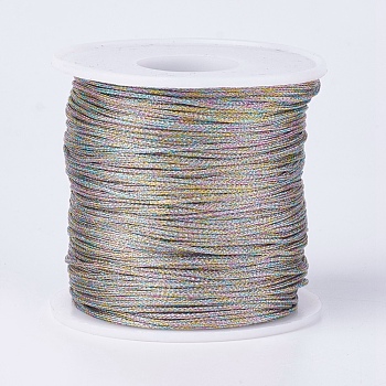 Polyester Metallic Thread, Colorful, 1mm, about 100m/roll(109.36yards/roll)