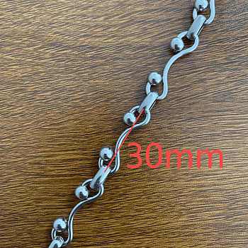 304 Stainless Steel Link Chains, Unwelded, Stainless Steel Color, 30x8mm