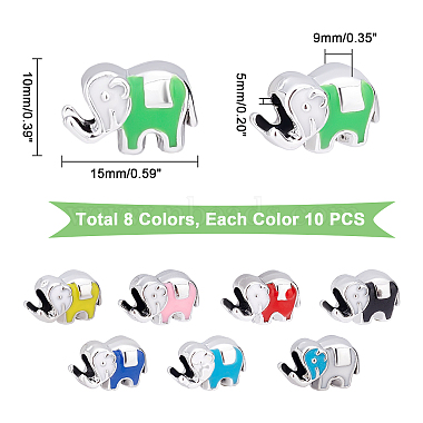 PandaHall Elite 80Pcs 8 Colors CCB Plastic European Beads(OPDL-PH0001-04)-2