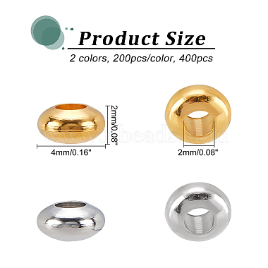 400Pcs 2 Colors Brass Spacer Beads(KK-FH0003-46)-6