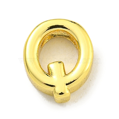 Real 18K Gold Plated Letter Q Brass Beads