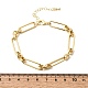 Rectangle Brass Link Chain Bracelets for Women(BJEW-F531-03G)-5
