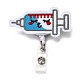 Injection Syringe Shape Felt & ABS Plastic Badge Reel(AJEW-I053-28)-1