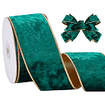 Polyester Ribbon, for Clothes Accessories, Dark Green, 2-1/2 inch(62mm), about 10.00 Yards(9.14m)/Roll(OCOR-WH0112-024)