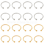 20Pcs 2 Colors 304 Stainless Steel Cuff Rings, Gunmetal & Stainless Steel Color, 1.2mm, Inner Diameter: 18mm, 10pcs/color (RJEW-SC0001-35)