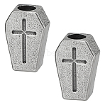 2Pcs Brass Beads, Cross, Raw(Unplated), 19x12.5x7mm, Hole: 5mm(KK-FG0001-28B)