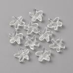 Handmade Lampwork Beads, Starfish, Clear, 13x14x5mm, Hole: 1mm(LAMP-WH0010-01M)