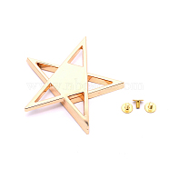 Zinc Alloy Star Rivets, Screw Back, for DIY Leather Craft, Light Gold, 67x69x11mm, Screw: 7x5.5mm(PALLOY-WH0071-51)