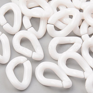 Opaque Acrylic Linking Rings, Quick Link Connectors, For Jewelry Curb Chains Making, Twist, Creamy White, 16x10x4mm, Inner Diameter: 9x4mm, about 2000pcs/500g(OACR-S038-002I)