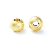 Rack Plating Brass Spacer Beads, Long-Lasting Plated, Lead Free & Cadmium Free, Round, Real 18K Gold Plated, 4x3mm, Hole: 1.5mm(KKB-I709-03D-G01)