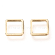 Brass Linking Ring, Long-Lasting Plated, Square, Real 18K Gold Plated, 10x10x1.4mm, Inner Diameter: 7.8x7.8mm(KK-L006-012G)