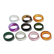 Dyed & Heated Natural Agate Plain Band Rings, US Size 7 1/4(17.5mm)(G-C083-02)