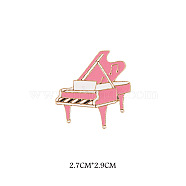 Enamel Pins, Golden Alloy Brooches, Jewely for Womem, Piano, 27x29mm(PW-WGF4B8E-03)