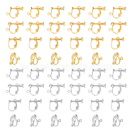 48Pcs 8 Style Brass Clip-on Earring Findings, Golden & Stainless Steel Color, 12~18x6~16x5~10mm, Hole: 1.5~1.6mm, 6Pcs/style(KK-UN0001-63)