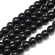 Natural Black Tourmaline Beads Strands, Round, Dyed, 6x6mm, Hole: 1mm, about 62pcs/strand, 15.5 inch(G-S150-30-6mm)