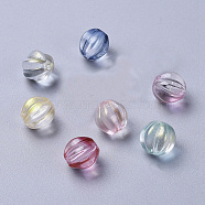 Transparent Glass Beads, with Glitter Powder, Pumpkin, Mixed Color, 10.5mm, Hole: 1mm(X-GLAA-L027-K)