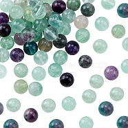 Natural Fluorite Beads, Round, Grade AB, 8mm, Hole: 1mm, about 46pcs/strands, 2strands(G-OC0001-75)