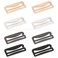 8Pcs 4 Colors Zinc Alloy Underwear Strap Buckles, Bra Hook, Number 9-Shaped, Mixed Color, 18x42x2.5mm, Inner Diameter: 2x37mm, 2pcs/color(FIND-OC0003-08D)