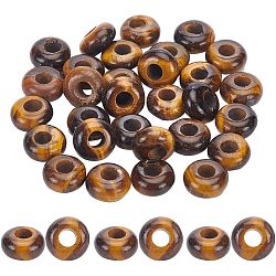 Natural Tiger Eye European Large Hole Beads, Rondelle, 10x4.5mm, Hole: 4mm, 30pcs/box(G-NB0003-72B-04)