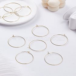 10Pcs Brass Hoop Earrings, Ring, Golden, 30~31x0.8mm, 10pcs/set(EJEW-LP0008-056)