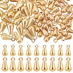 80Pcs 2 Styles Brass Charms, Chain Extender Drop, Teardrop, Real 18K Gold Plated, 6~8x3~4mm, Hole: 1mm, 40pcs/style(KK-BBC0008-68)