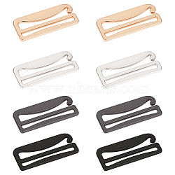 8Pcs 4 Colors Zinc Alloy Underwear Strap Buckles, Bra Hook, Number 9-Shaped, Mixed Color, 18x42x2.5mm, Inner Diameter: 2x37mm, 2pcs/color(FIND-OC0003-08D)