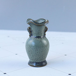 Ancient Chinese Style Mini Ceramic Floral Vases for Home Decor, Small Flower Bud Vases for Centerpiece, Medium Aquamarine, 37x37x70mm(BOTT-PW0002-103B)