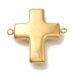 PVD Vacuum Plating 304 Stainless Steel Cross Links Connector Charms, Real 18K Gold Plated, 24.5x25.5x5mm, Hole: 1.6mm(STAS-S148-14G)