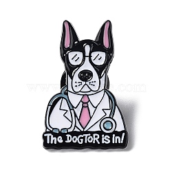 Medical Theme Cartoon Enamel Pins, Black Zinc Alloy Brooches, Dog, 30x19x1mm(JEWB-A018-01C)