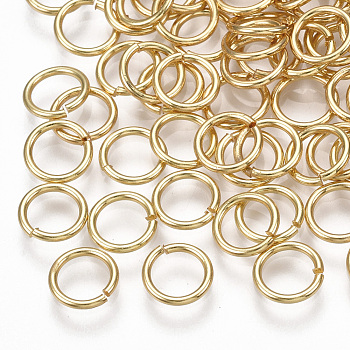 Brass Open Jump Rings, Real 18K Gold Plated, 7x0.7mm, 5mm inner diameter