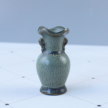 Ancient Chinese Style Mini Ceramic Floral Vases for Home Decor, Small Flower Bud Vases for Centerpiece, Medium Aquamarine, 37x37x70mm