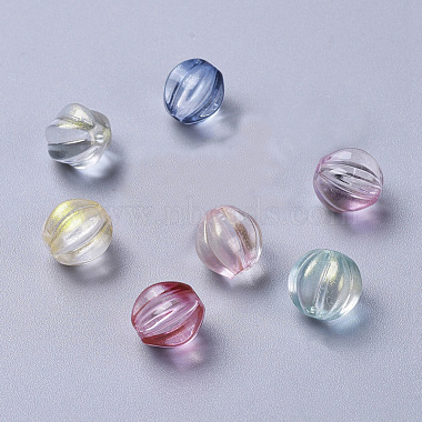 11mm Mixed Color Pumpkin Glass Beads