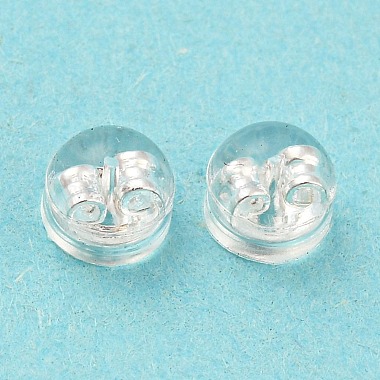 Silver Flat Round Brass Ear Nuts