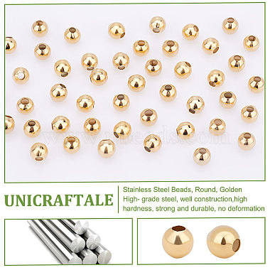 perles en acier inoxydable unicraftale 304(STAS-UN0001-64G)-5