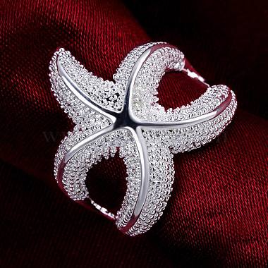 Fashion Style Brass Starfish/Sea Stars Metal Rings(RJEW-EE0001-086-D)-5