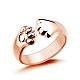 Alloy Bear Paw Print Open Cuff Ring for Women(ANIM-PW0001-061RG)-1