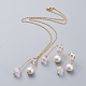 Pendant Necklaces and Ear Studs Jewelry Sets(SJEW-JS01064-03)-1