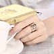 Adjustable Trendy Platinum Plated Brass Cuff Wide Band Finger Rings(RJEW-BB15259-P)-5