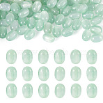 Resin UV Reactive Beads, Color Changing Beads, Oval, with Glitter Powder, Green, 11x8mm, Hole: 1.6mm(RESI-TAC0027-002A)