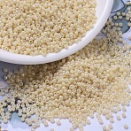 MIYUKI Round Rocailles Beads, Japanese Seed Beads, 11/0, (RR487) Opaque Pear Ceylon AB, 11/0, 2x1.3mm, Hole: 0.8mm, about 1111pcs/10g(X-SEED-G007-RR0487)