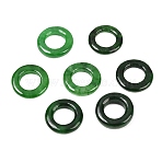 Natural Myanmar Jade Dyed Pendants, Ring Charms, Green, 14.5~15x2~4.5mm, Hole: 8~9mm(G-D364-06A)