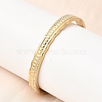304 Stainless Steel Rhinestone Hinged Bangles for Women, Square, Real 18K Gold Plated, Ion Plating(IP), Long-Lasting Plated, Crystal, Inner Diameter: 2.36x1.99 inch(6x5.05cm)(BJEW-B168-10G)