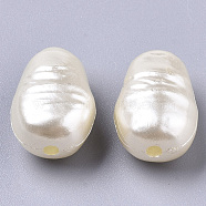 ABS Imitation Pearl Acrylic Beads, Oval , Floral White, 15x10.5x8mm, Hole: 1.8mm, about 690pcs/500g(OACR-S028-132)